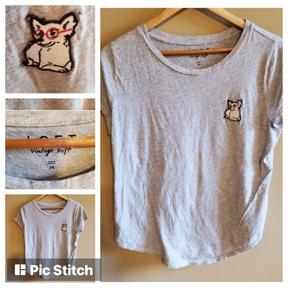 LOFT Doggie Tee sz M